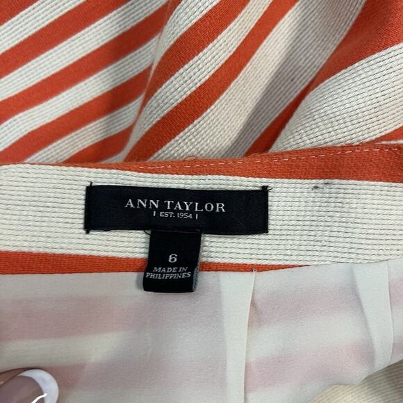 Ann Taylor Skirt size 6 Yellow Orange Tan Striped Tweed Straight Knee Casual - Picture 7 of 7